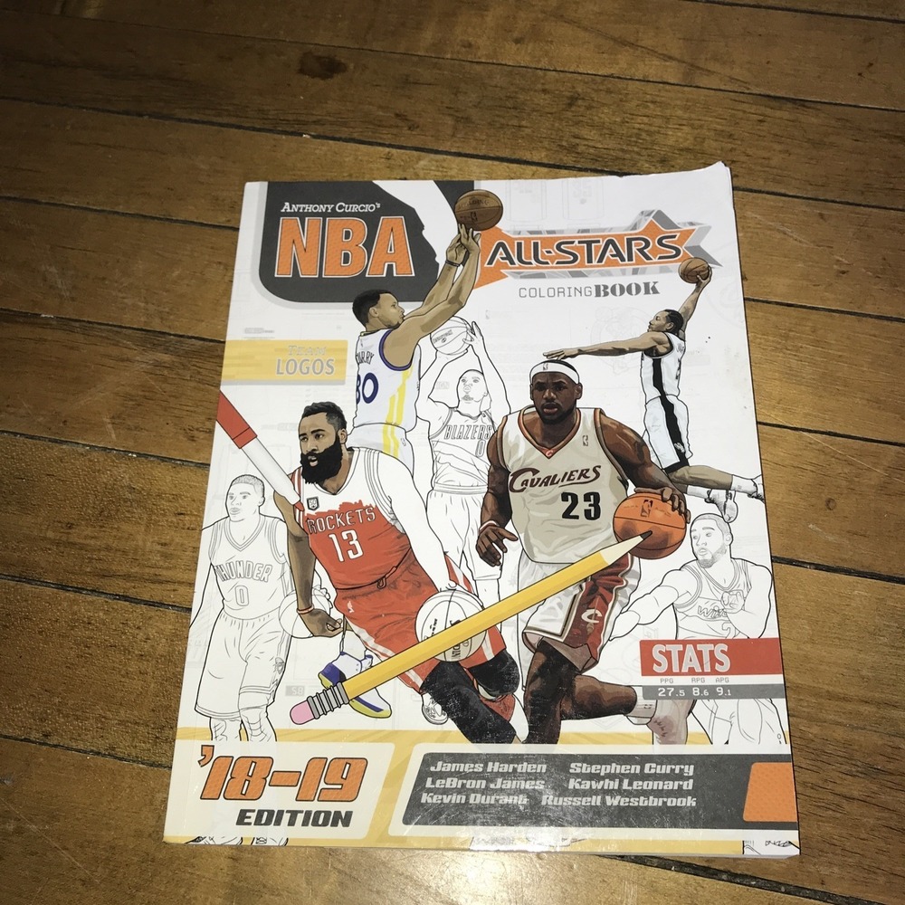 NBA All Stars 2018-2019 Coloring Activity Book Anthony Curcio Sportiva Books